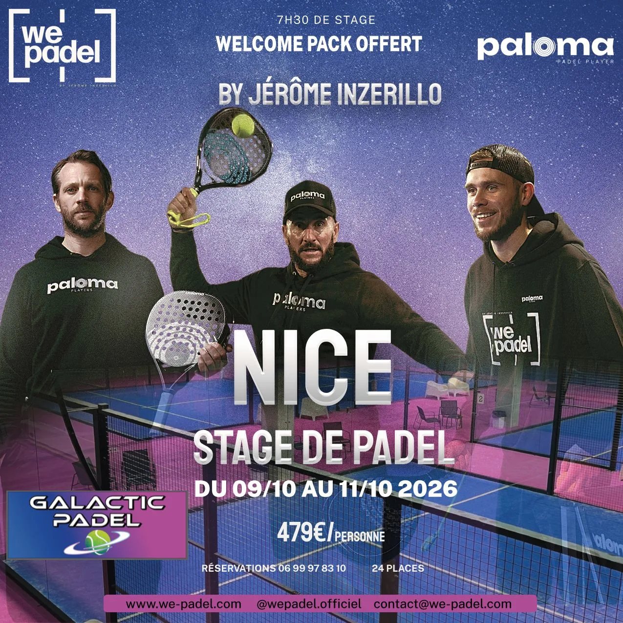 Affiche Stage Padel WePadel Nice 2026