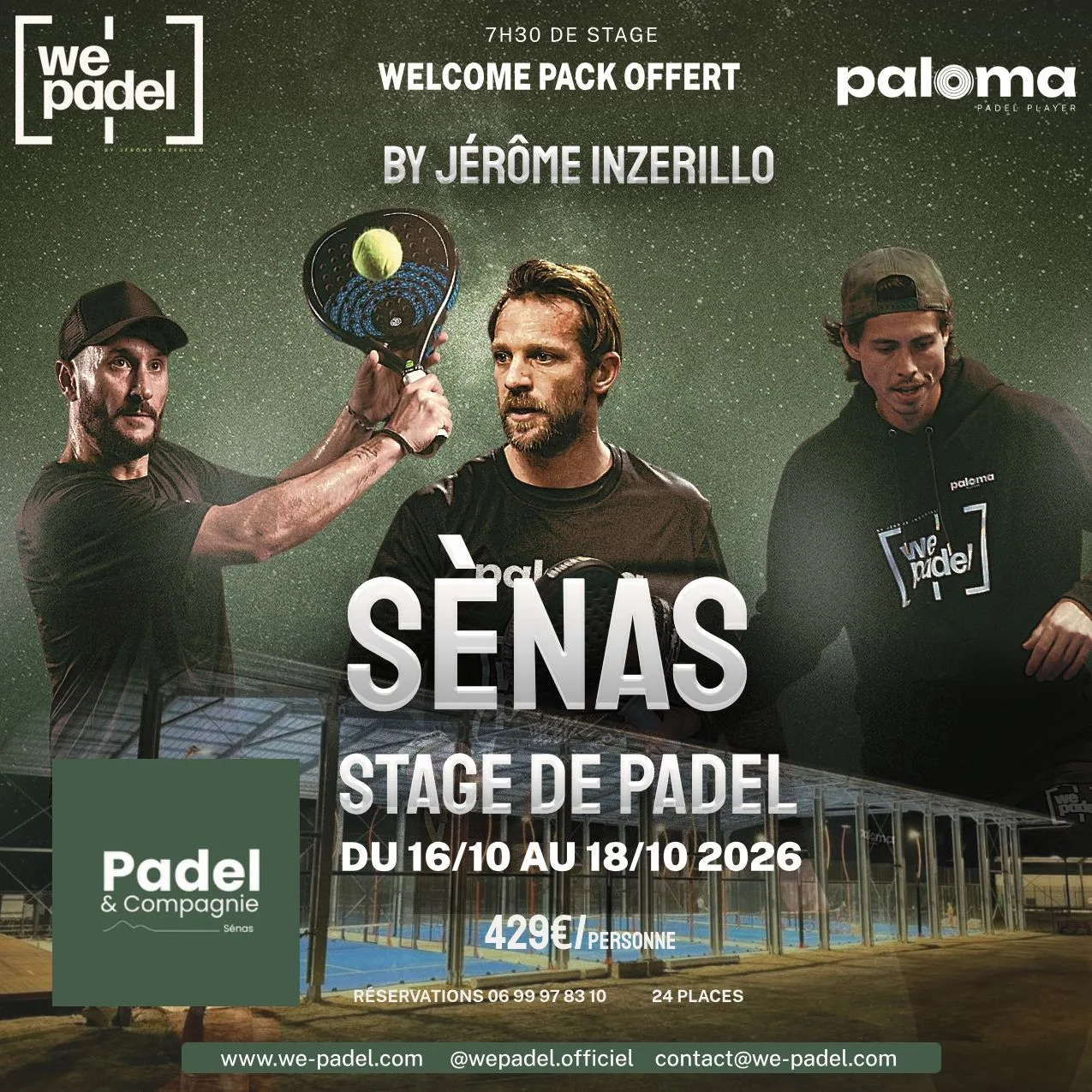 Affiche Stage Padel WePadel Sénas 2026
